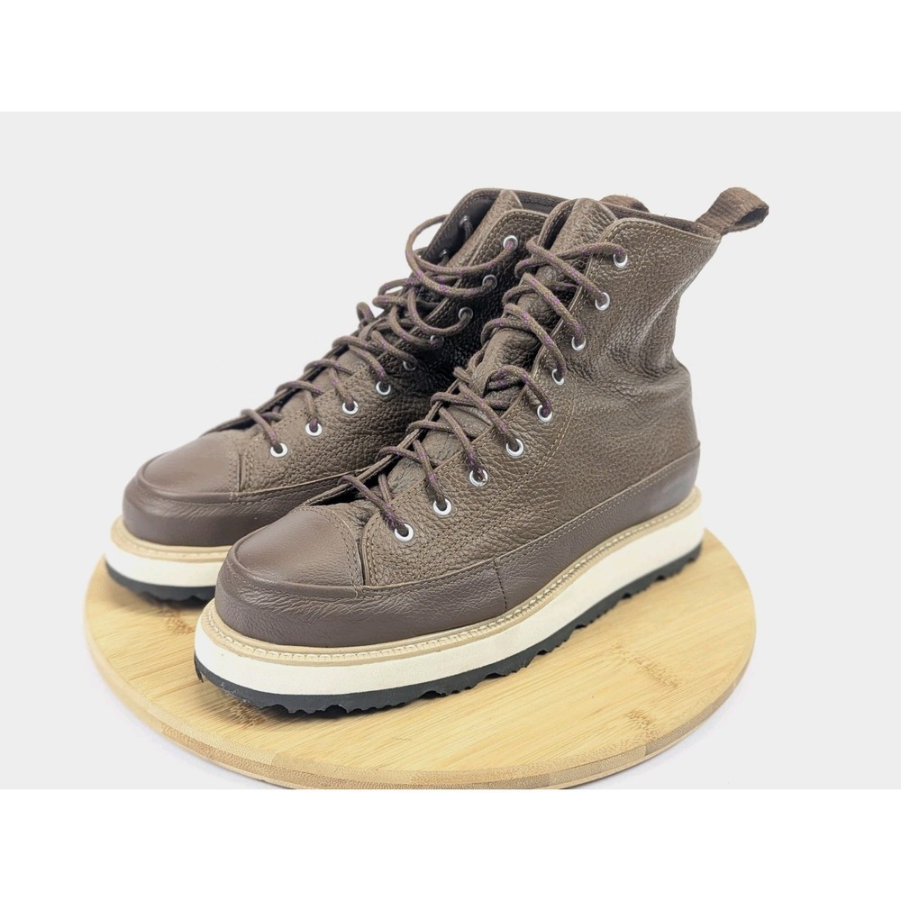 Converse Boots Chuck Taylor All Star Crafted Black Leather Mens 8.5 - Picture 4 of 10